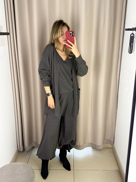 Комплект 3-ка кардиган с брюками + топ