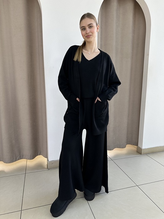 Комплект 3-ка кардиган с брюками + топ